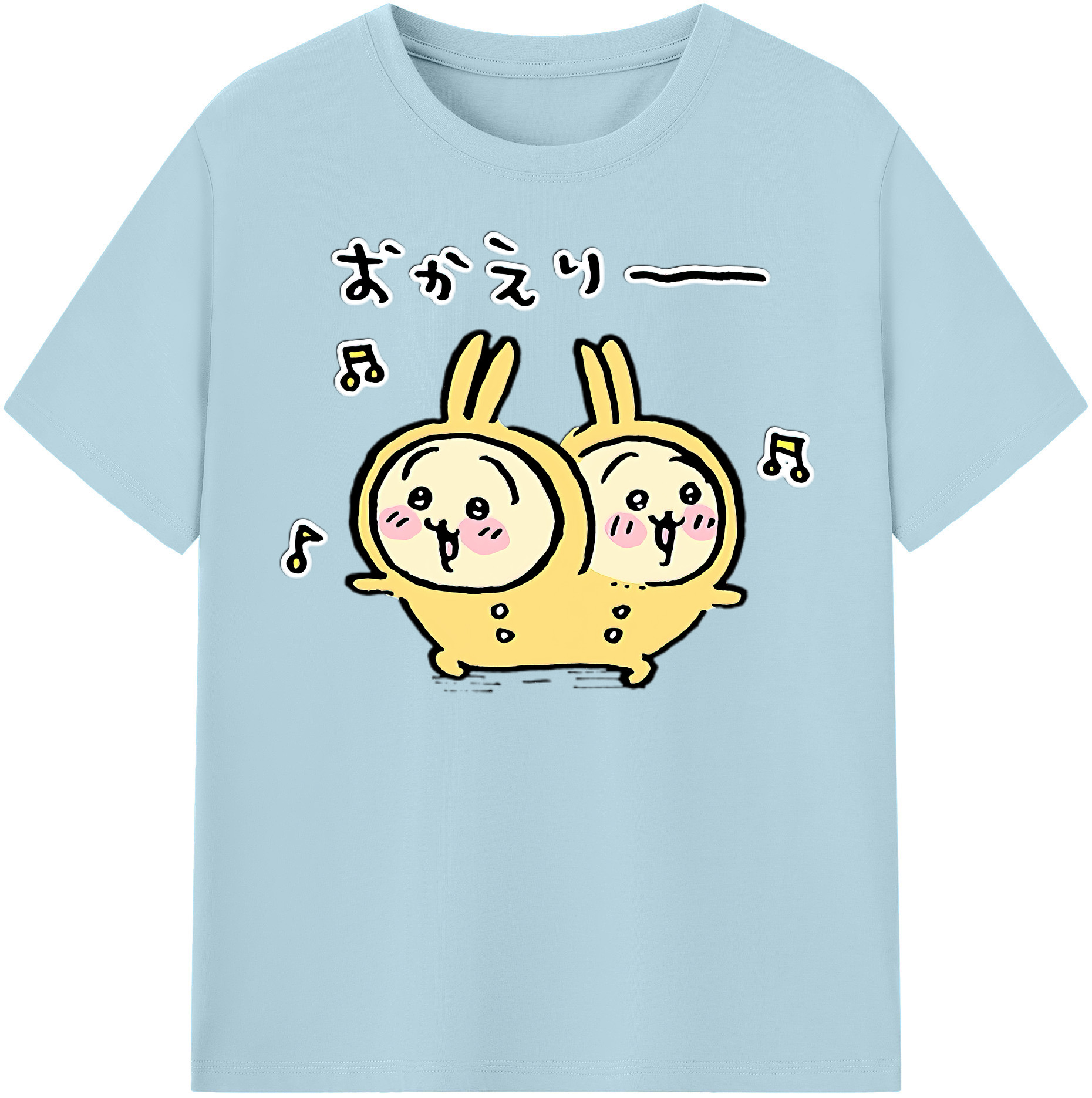 （画像用） ちいかわ うさぎ Chii-kawa usagi 綿100％半袖Tシャツ（フロントプリント）